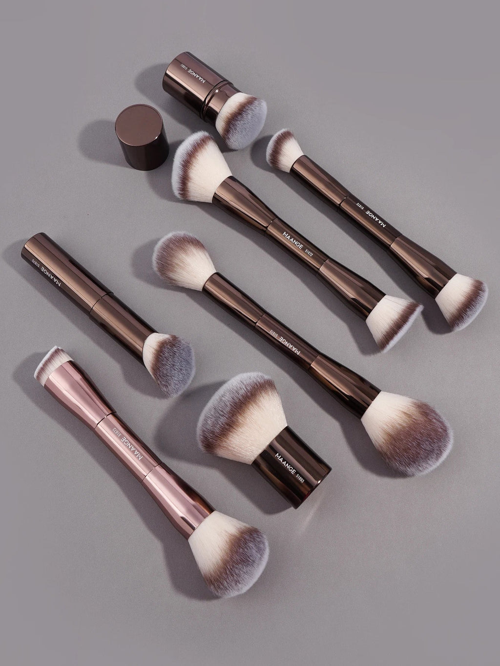 MAANGE Professional Makeup Brush Set Dual-ended Foundation Loose Brush For Blush Contour Soft-Bristle Skin-friendly Travel