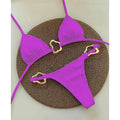 New Sexy Bikini Solid Color Lace-up Split Two-piece Swimsuit for Women