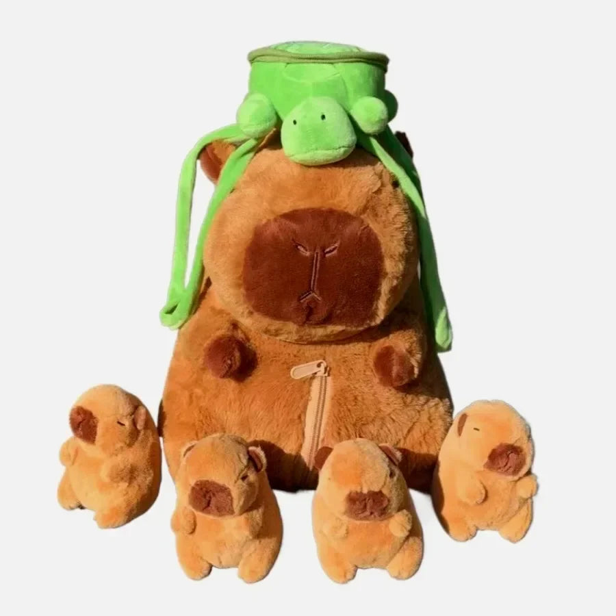 Capybara Plush Toy Set Mommy and 4 Babies