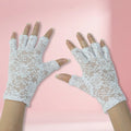 Women's Lace Flower Half-Finger Gloves, Touchscreen