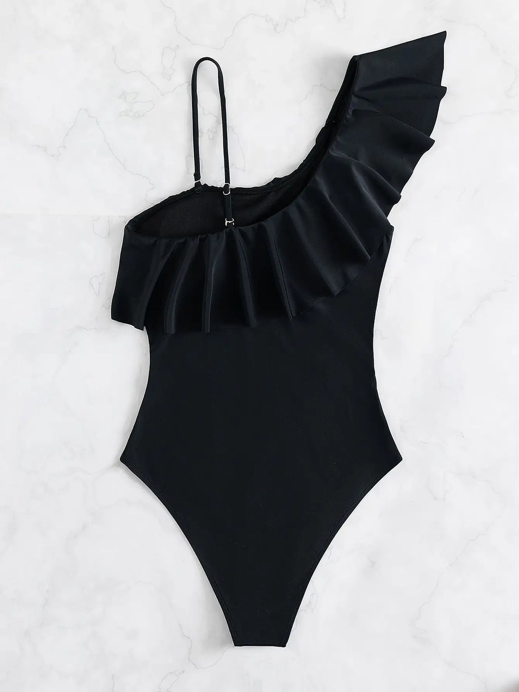 Ruffle Contrast Mesh Swimsuit Women One Piece Swimwear 2026 Bodysuit Bathers Bathing Swimming Swim Suit Sports Beachwear