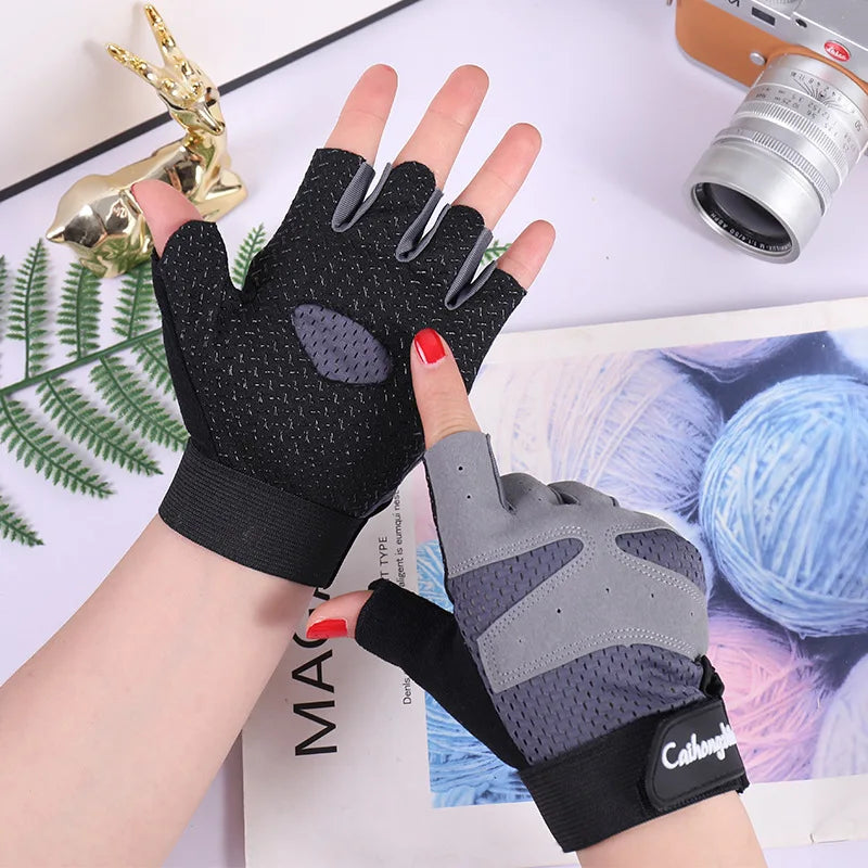 Breathable Fingerless Gloves for Cycling & Gym