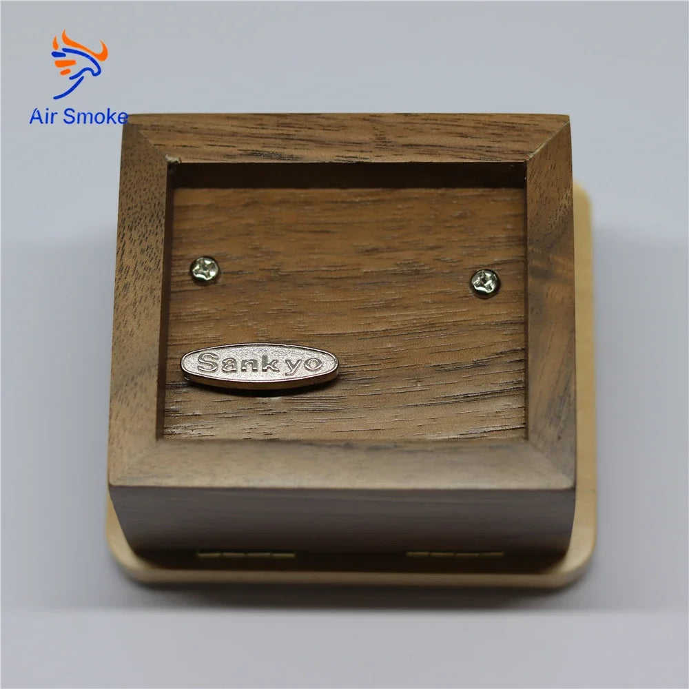 Wooden Music Box Black Sankyo 18-Movement For Alice You Are My Sunshine DIY Birthday Gift Home Decoration