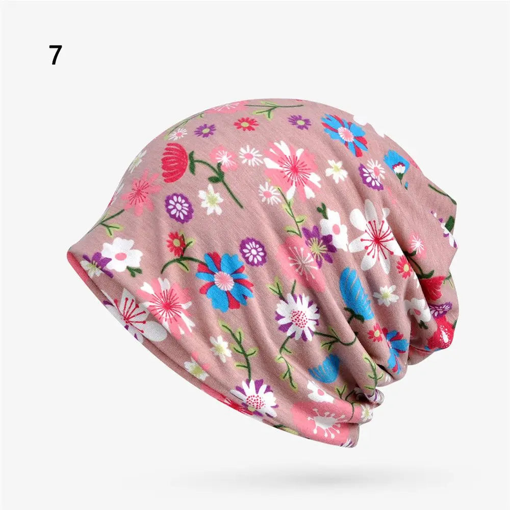 Soft Cotton Sleep Cap & Head Wrap Beanie