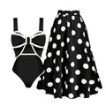2025 New Bow Tie One Piece Swimsuit For Women Swimwear with Skirt Bathing Suit Monokini Beach Bodysuit Beach Wear