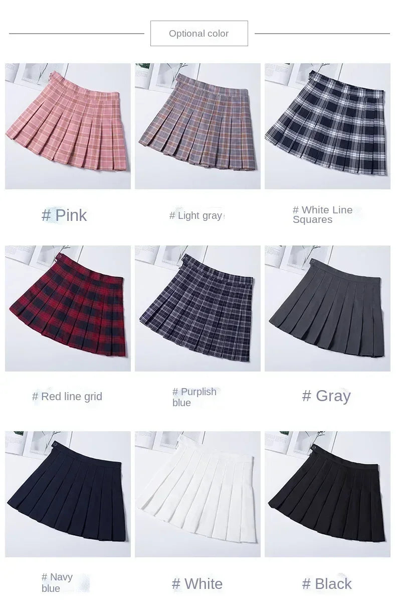 Women's Skirt Without Shorts Fashion Korean Style Ropa Black Harajuku Plaid Falda Short De Mujer Mini Pleated Skirts For Girls
