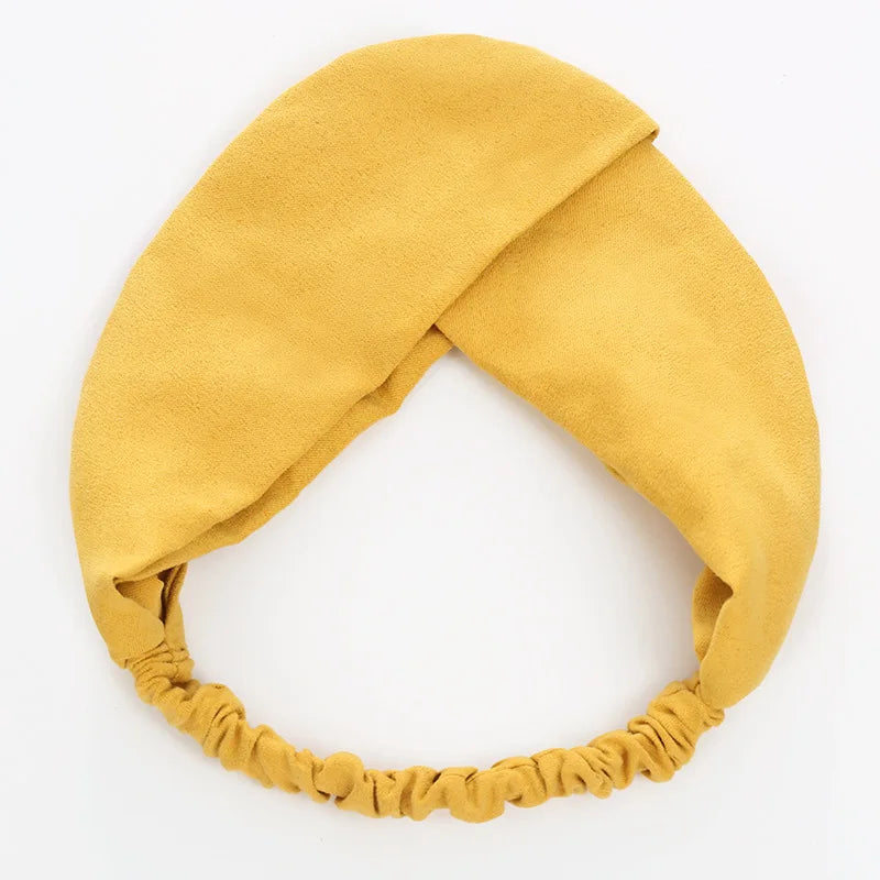 Cross Turban Twist Knot Boho Suede Headband for Women