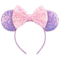 Cartoon Sequin Mouse Ears Headband with Bow