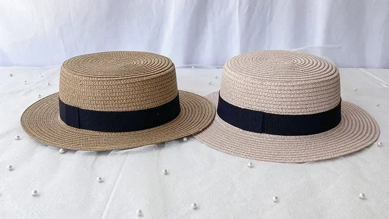 Korean Summer Men's and Women's Top Hats Straw Hats Sunshade Sunscreen Hats Beach Vacation Travel Hat