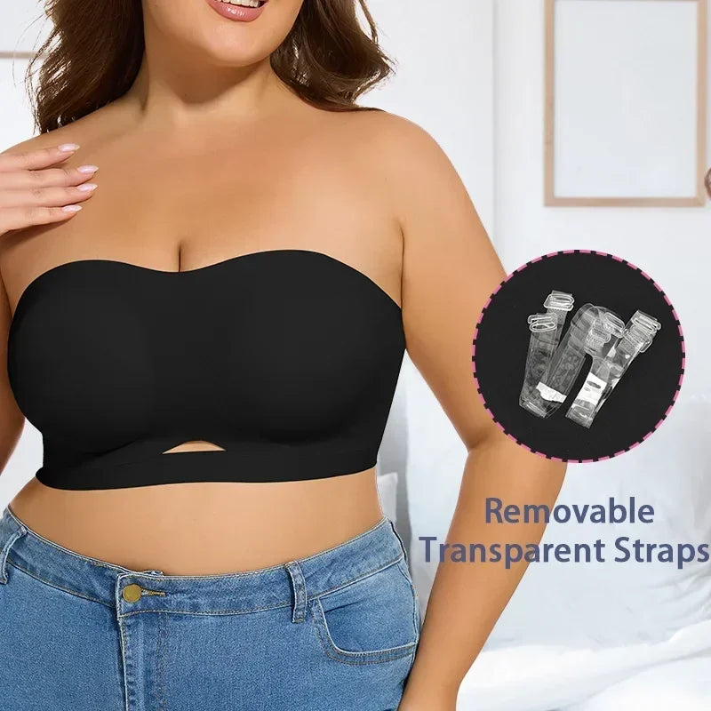 Push Up Bra for Woman Sexy Plus Size Bras Soft Breathable Wire Free Underwear Anti-slip Seamless Removable Strap&Cup Lingerie