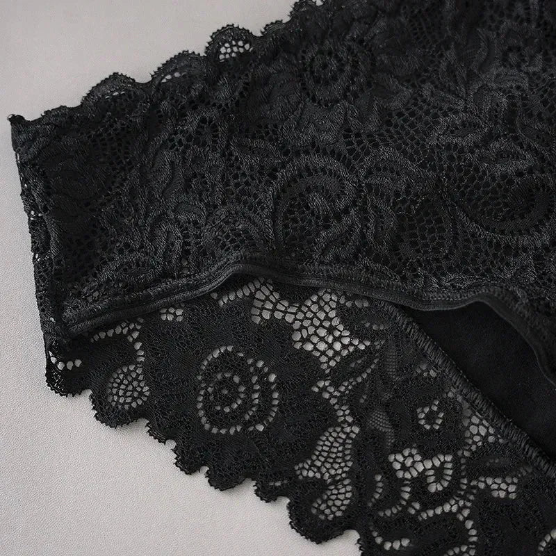 3PCS/Set Luxury Floral Embroidery Lace Panties Women Briefs Sexy Hollow Lingerie Female Underwear Ladies Breathable Underpants
