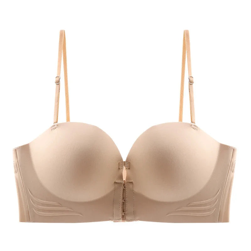 FINETOO Front Closure Sexy Push Up Bra Women Invisible Bras Underwear Lingerie For Female Brassiere Strapless Seamless Bralette