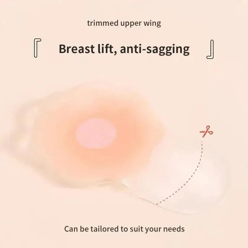 1pair Silicone Invisible Lift Up Bra Sticker Adhesive Bra Breast Women Chest Petals Reusable Strapless Waterproof Gather Bras