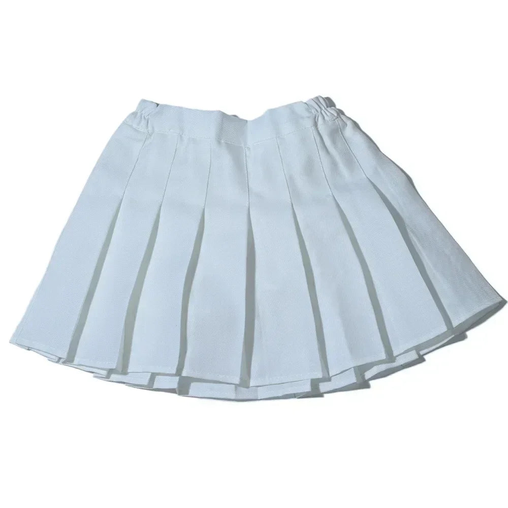 Summer Girl Pleated Skirt Children Summer Skirt Girls Mini Skirts Vintage Pleated Skirt 3-13Y Junior Girls Ruched Cullottes