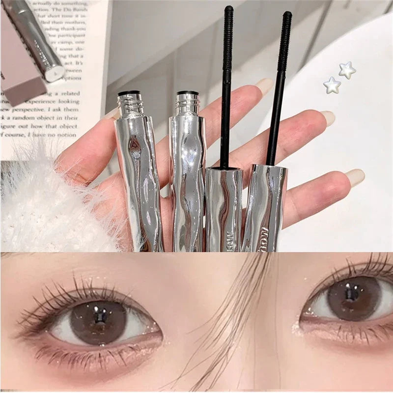 Silver Silk Fiber Matte Mascara Makeup Ultra-Fine Brush Lengthens Eyelashes Waterproof Fast Dry Eyelash Extension Mascara Makeup