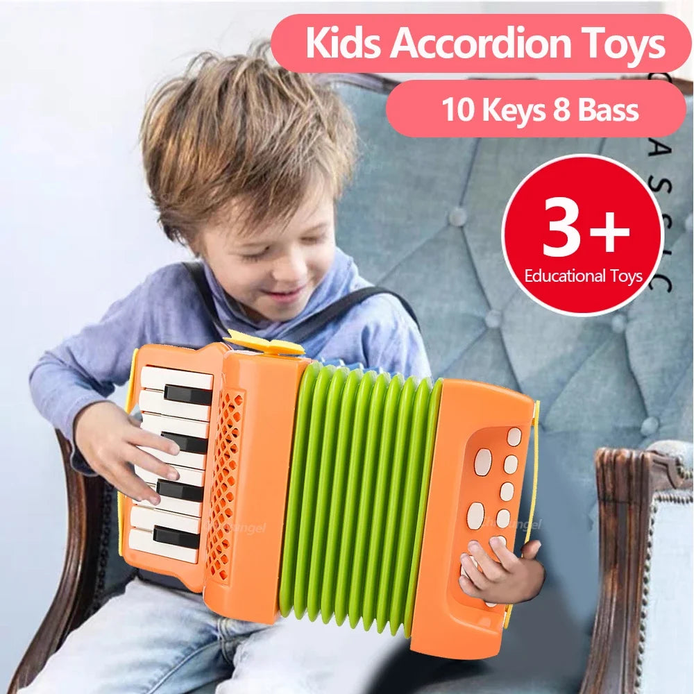 Kids Accordion Musical Toy — Portable Battery-Operated Piano Accordion for Toddlers & Preschoolers, Educational Gift