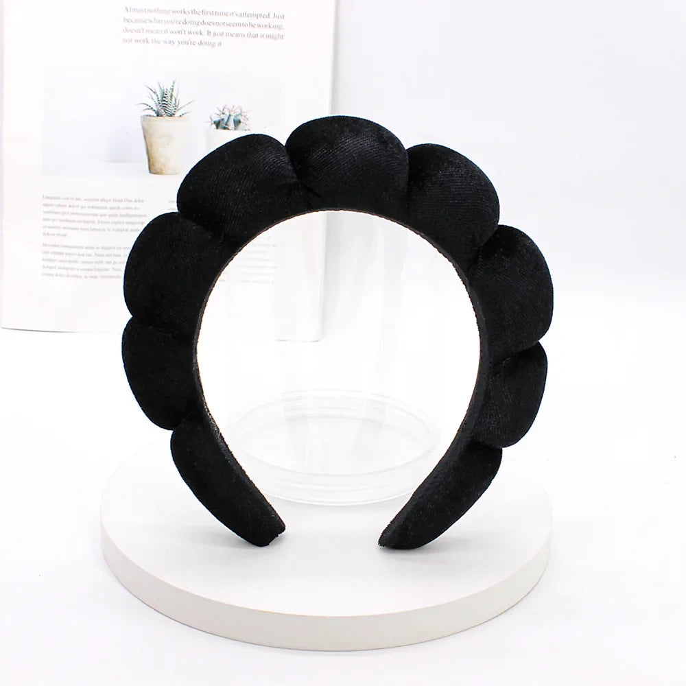 Velvet Sponge Spa Headband for Face Washing & Skincare