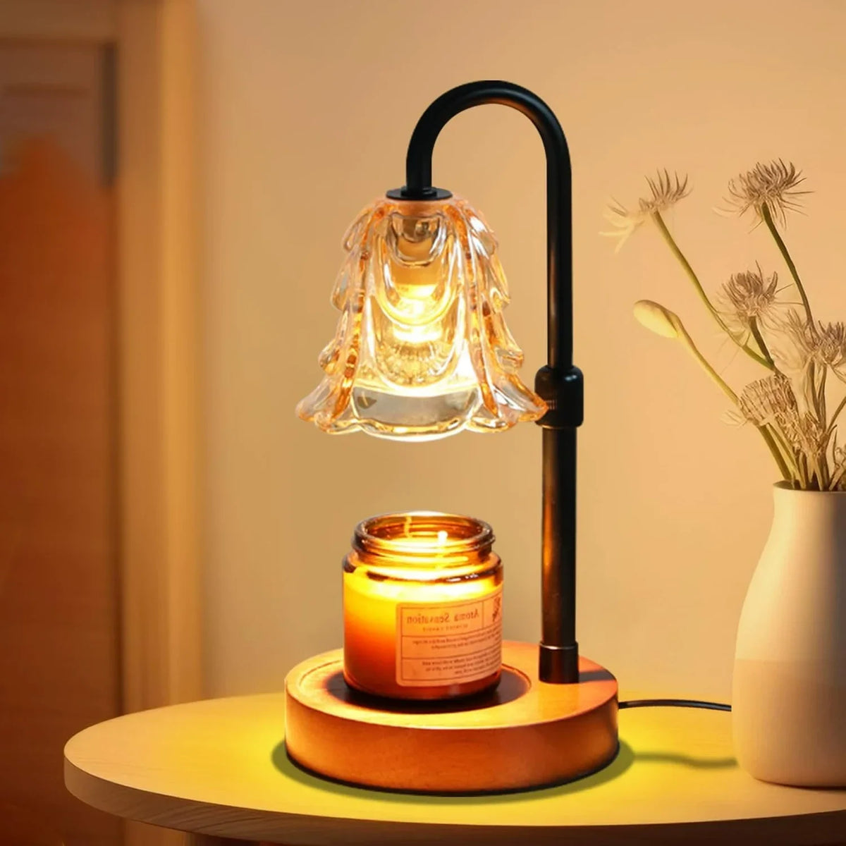 Flower Candle Warmer Lamp with Timer, 4-Speed Dimmer - Style F