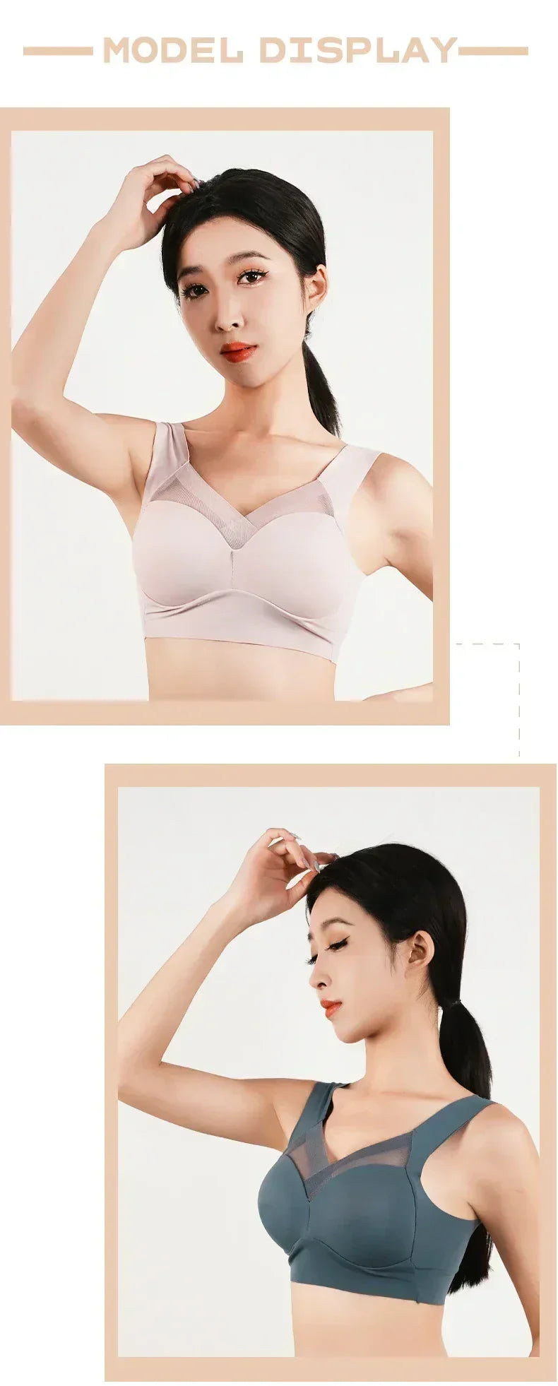 1pc Womens Ice Silk Minimizer Bras Large Size Underwear Seamless Lingerie Push Up Sport Thin Cup Sexy Mesh Yarn Bra for Women