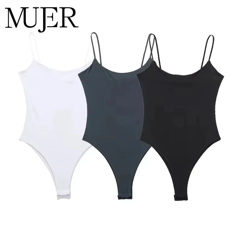 MUJER 2025 Sexy Tight Bodys for Women White Black Backless Bodysuit Women One Pieces Jumpsuits for Women Sexy Lingerie Bodysuit