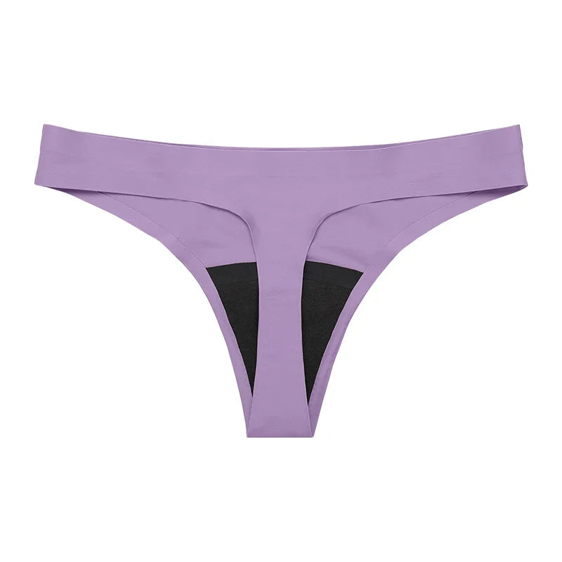 New Design Seamless Low Waist Leak Proof 4 Layer Menstrual Panties Washable Light Flow Period Panties For Women Thong