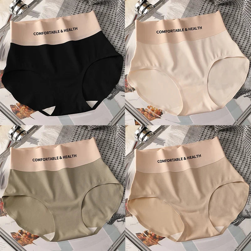 FallSweet 4PCS High Quality Women's Cotton Panties Seamless Briefs Plus Size Woman Lingerie Sexy Female Invisible Underwear M-XL