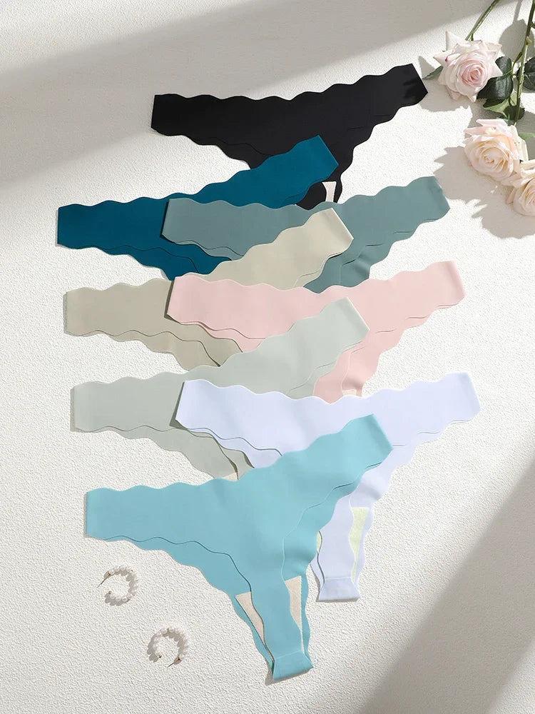 8Pcs Sexy Lingerie Women's Seamless Panties Ice Silk G-String Female Underpanties For Women Elasticity Thongs Secret G-String