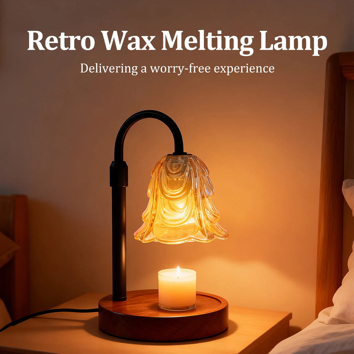 Flower Candle Warmer Lamp with Timer, 4-Speed Dimmer - Style D