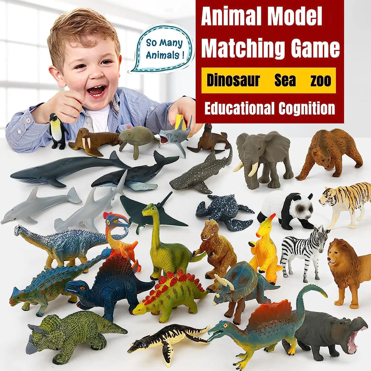 Montessori Animal Matching Cards - Language Learning Cognitive Toy for Kids, Insect Farm Zoo, Educational Preschool Toy for 1-2 Years Old Toddlers