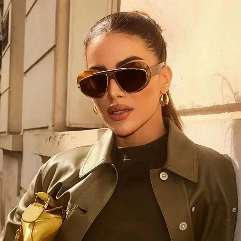 New Y2k Fashion Large Frame Sunglasses Ins Street Shot Cat's Eye Glasses Retro Personality Anti-ultraviolet Sunglasses