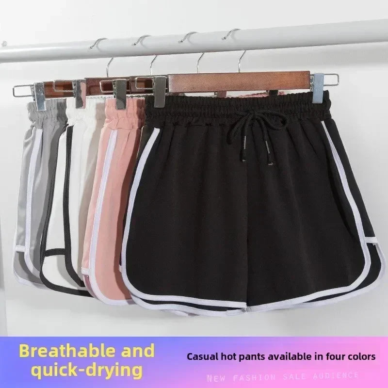 Women Striped Casual Shorts Korean Harajuku Loose All Match Sports Shorts Summer Fashion Simple Yoga Thin Mini Shorts Female
