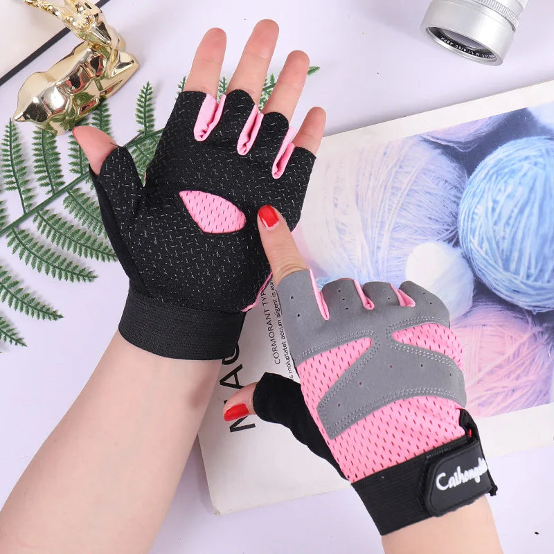 Breathable Fingerless Gloves for Cycling & Gym