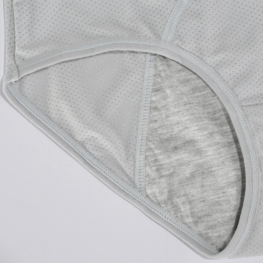 1pc Women's Leak Proof Menstrual Panties – Mid Waist Ice Silk Plus Size Waterproof Period Underwear Sexy Physiological Briefs