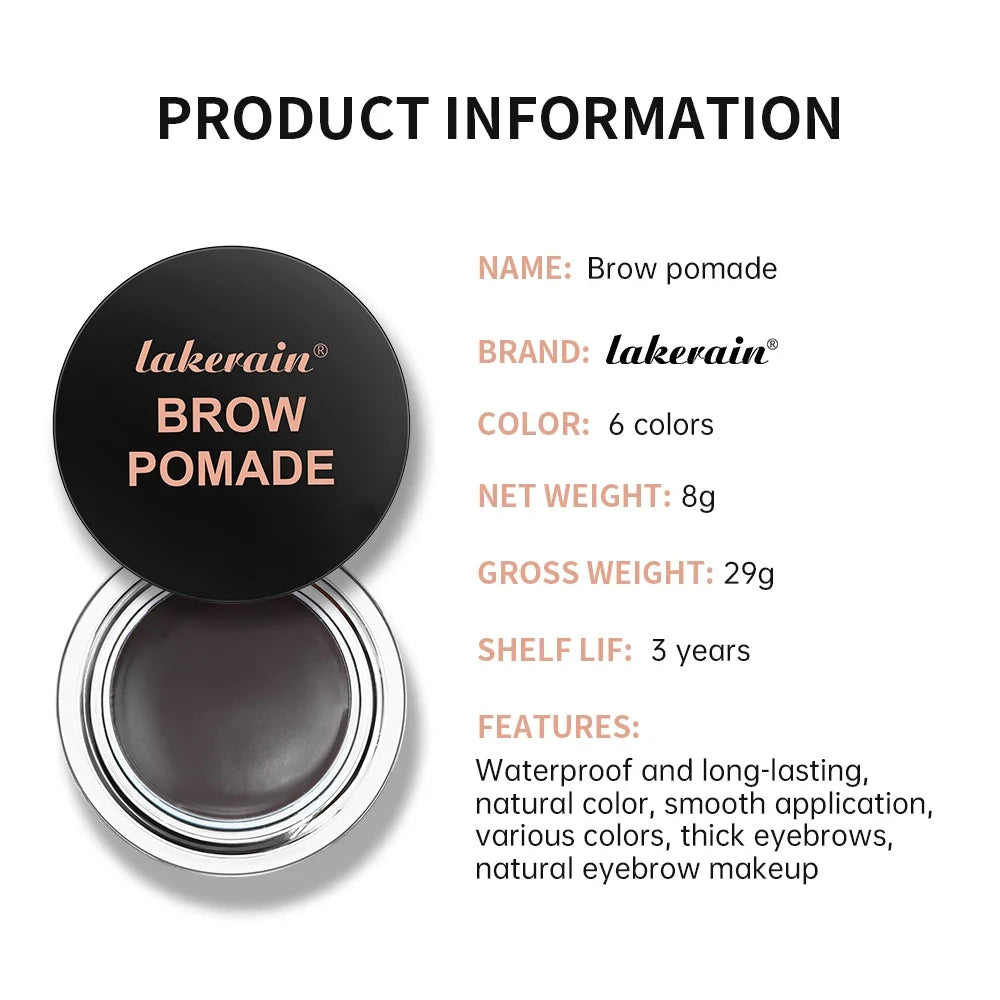 Long-lasting Eyebrow Enhancers Makeup 6 Colors Waterproof 3D Natural Eye Brow Pomade Eyebrow Gel With Brush Professional Makeup