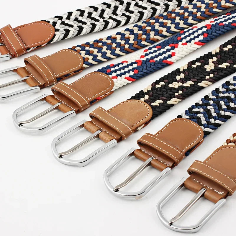 Stretch Braided Woven Belt, Unisex, Many Colors
