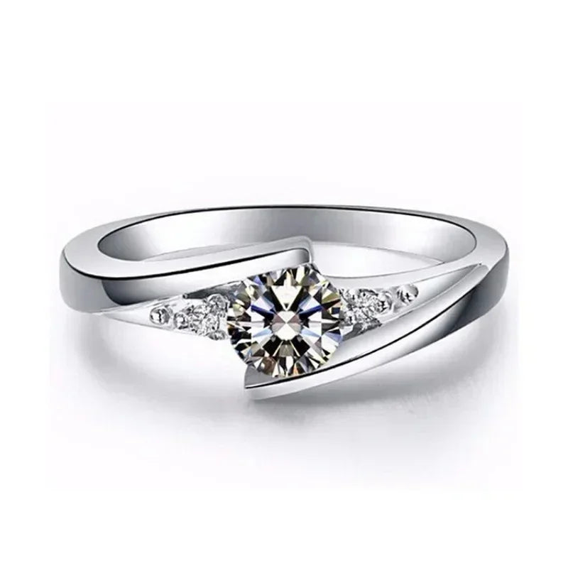 Silver Plated Stainless Steel Rings For Women | Square Cubic Zircon Ring | Jewelry Accessories Wholesale Size 5-10