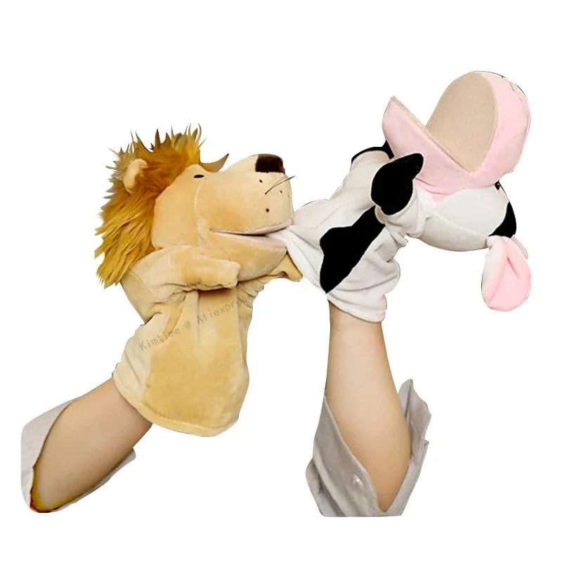 Soft Plush Horse Hand and Finger Puppet, Cartoon Toy for Kids Party Decoration