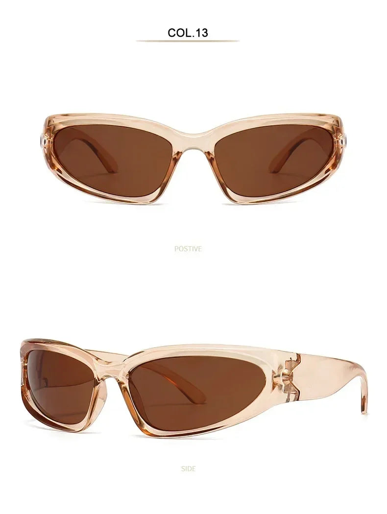 Unique Y2K Designer Luxury Sunglasses Women Rectangle Big Frame Sun Glasses For Men Outdoor UV Protection Classic 2000S Black Sh