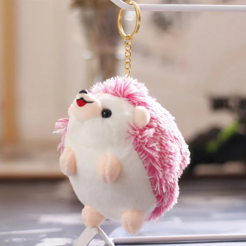 Cute Hedgehog Plush Keychain, Cartoon Car Keyring and Bag Accessory for Girls and Women