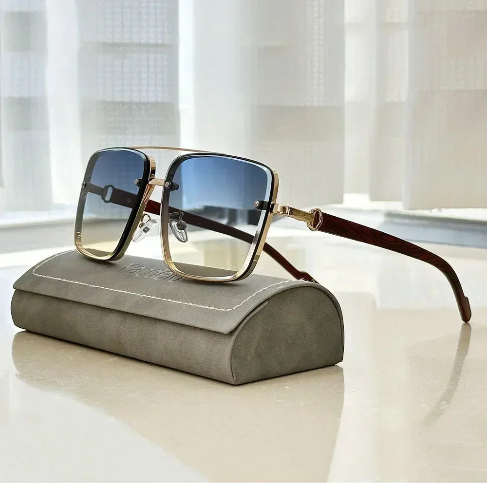 New Square Sunglasses For Men Vintage Outdoor Sunglasses Oculos Designer Wooden Glasses Sunscreen Sun Lentes Dropshipping Gafas