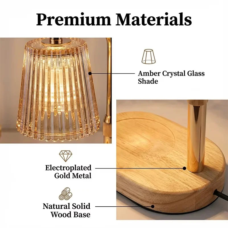 Glass Candle Warmer Lamp with Timer - International Plugs