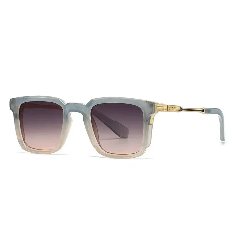 SHAUNA New Square Women Luxury Sunglasses Retro Rivets Men Gradient Shades UV400 Sun Glasses