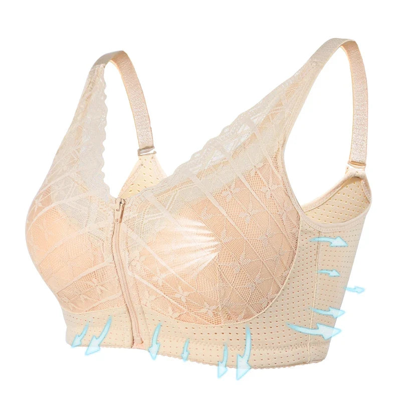 LERVANLA 2566 Strong Breathability Mastectomy Bra Women with Pocket Breast Form Pads Included Adjustable Cotton Comfort  Large