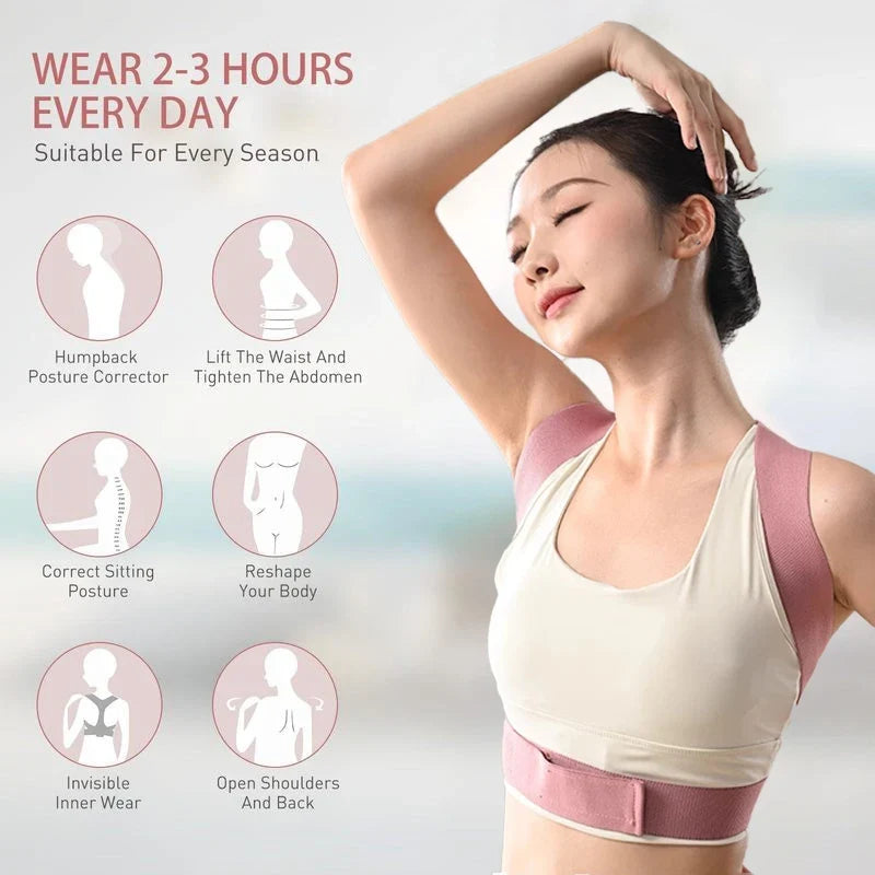 Invisibility Breathable Posture Corrector Belt Adjustable Rectify Posture Back Support Belt Back Neck Brace Posture Training