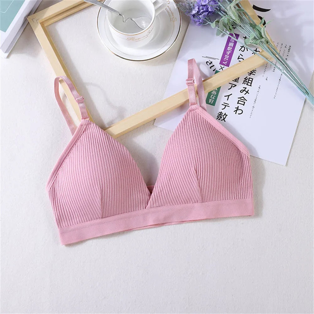 Women's Bras Cotton Brassiere Soft Intimates Solid Color Push Up Bra For Casual Everyday Wear Undergarments