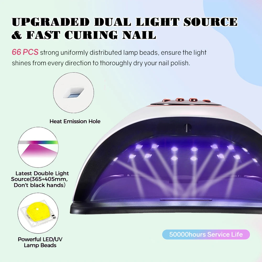 280W UV LED Nail Lamp with 4 Timers