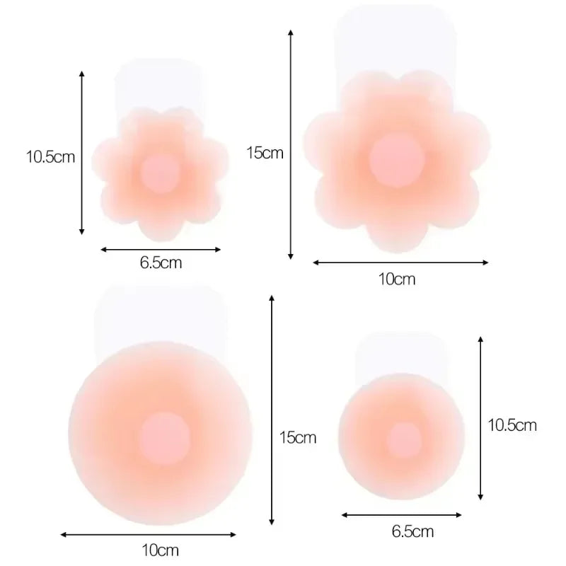 4PCS Women Lift Up Invisible Reusable Self Adhesive Silicone Breast Lift Tape Nipple Cover Chest Paste Push Up Party Dress Bras