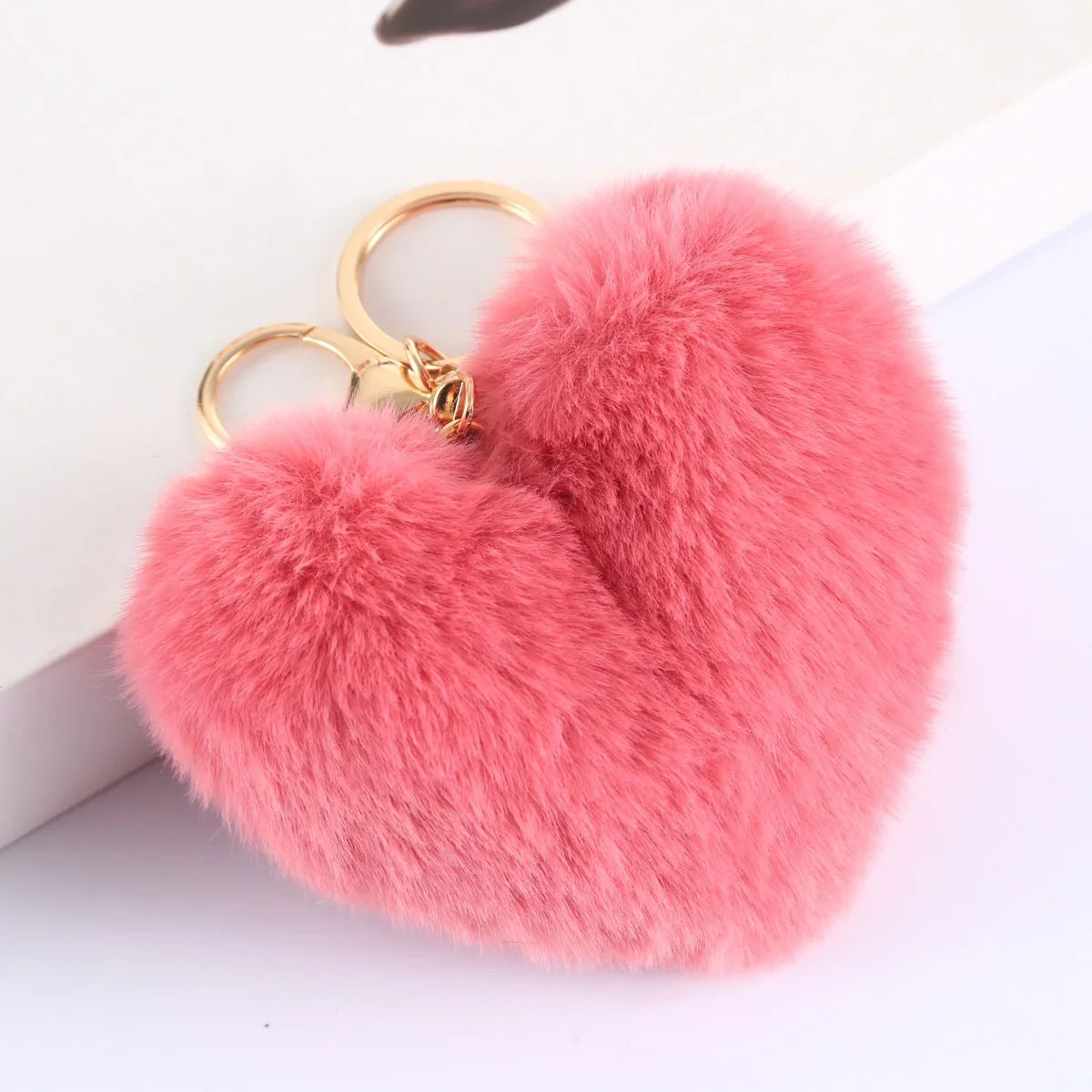 Heart Plush Pom Pom Keychain Fashion Bag Charm