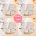 Plus Size M-5XL 4Pcs/Set High Waist Cotton Panties Women Body Shaper Underwear Soft Print Girls Briefs Slimming Female Lingerie