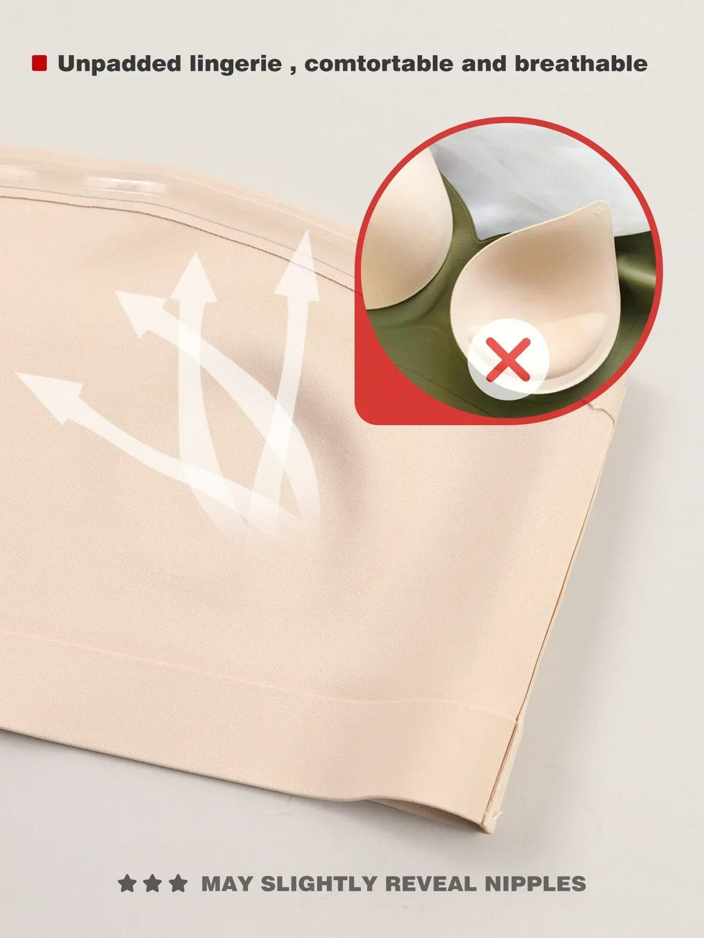 Women's Strapless No Padding Seamless Front Button Bra Comfortable Smooth Underwear